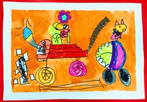 消防车-宝贝计画幼儿绘画美术作品